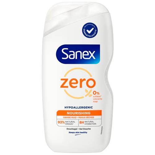 Sanex Zero% Nourishing douchegel 400 ml voor droge huid in witte fles