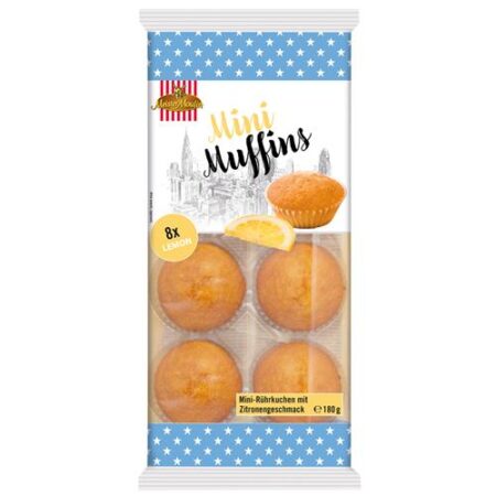 Meister Moulin Mini Muffins Citroen 180g – 8 Zachte Cakejes met Citroensmaak