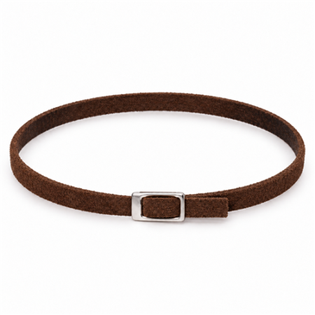 Halsketting - Verstelbare Choker - Suèdelook - Bruin