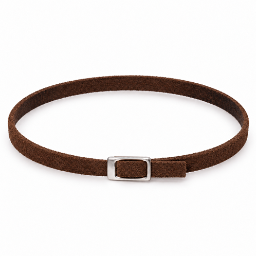 Halsketting - Verstelbare Choker - Suèdelook - Bruin