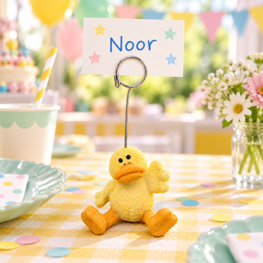 Naamkaart of Fotohouder Eend - H12 cm - Afbeelding 2