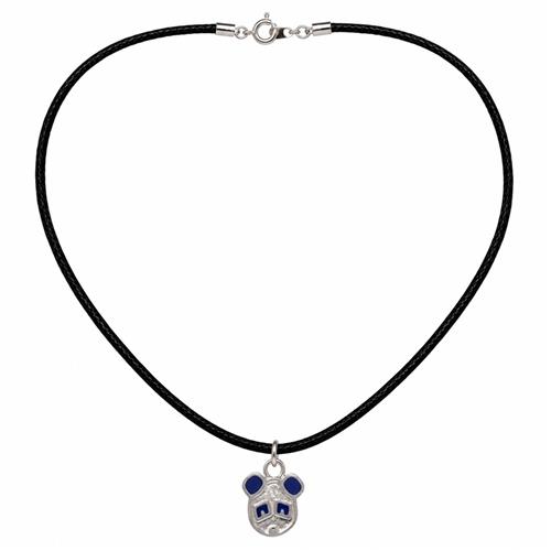 Halsketting Met Zilver-Blauw Pandahangertje
