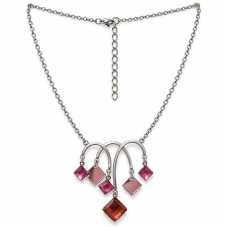 Halsketting Met Roze Steentjes & Sierlijke Hanger