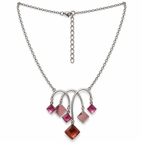 Halsketting Met Roze Steentjes & Sierlijke Hanger