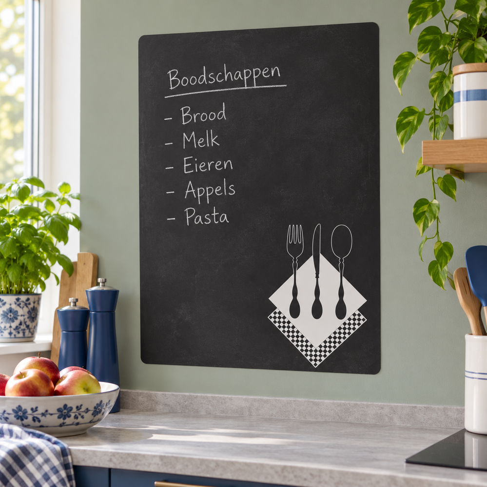 Krijtbordsticker - Zelfklevend - met Bestekmotief - 48cm × 68cm - Afbeelding 2