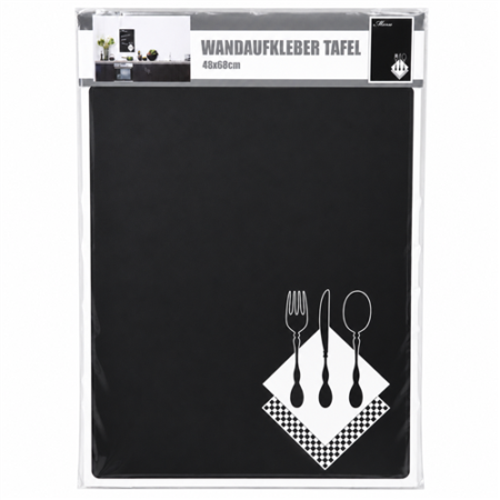 Krijtbordsticker - Zelfklevend - met Bestekmotief - 48cm × 68cm