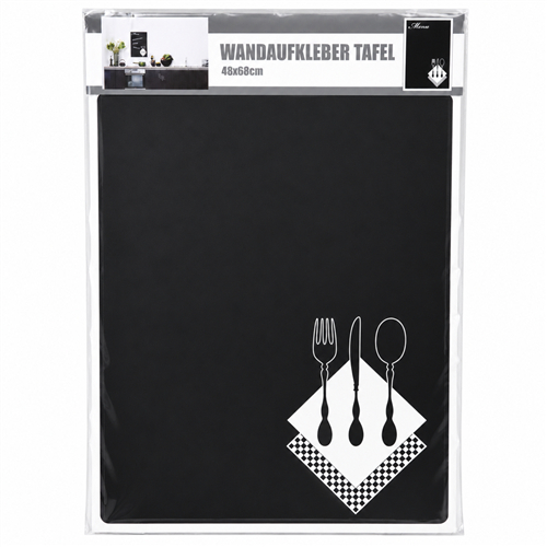 Krijtbordsticker - Zelfklevend - met Bestekmotief - 48cm × 68cm