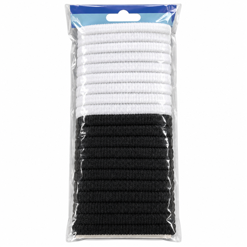 Haarelastieken Zwart & Wit 24/st.